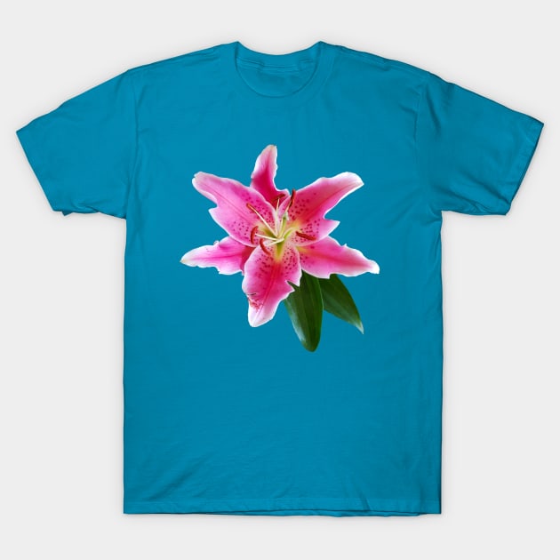 Pink Lily Flower T-Shirt by ellenhenryart